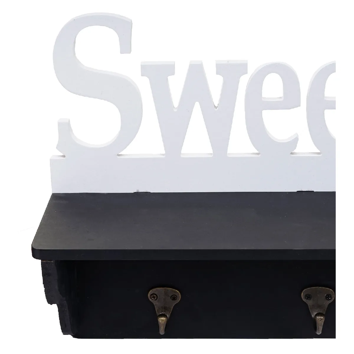 Mendler Garderobe murale HWC-D41 Sweet Home - Noir/Blanc