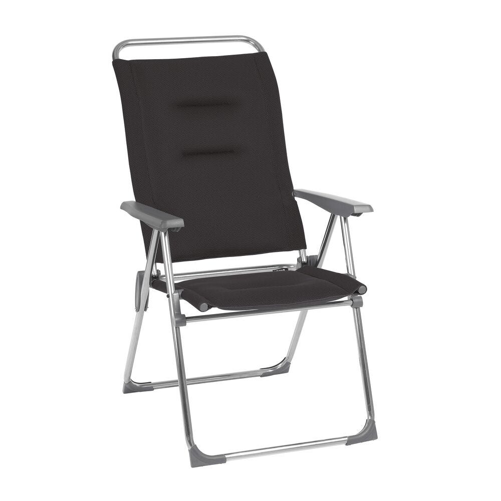 Gepolsterter Mehrpositions-Campingsessel Alu Cham AirComfort® Schwarz Acier
