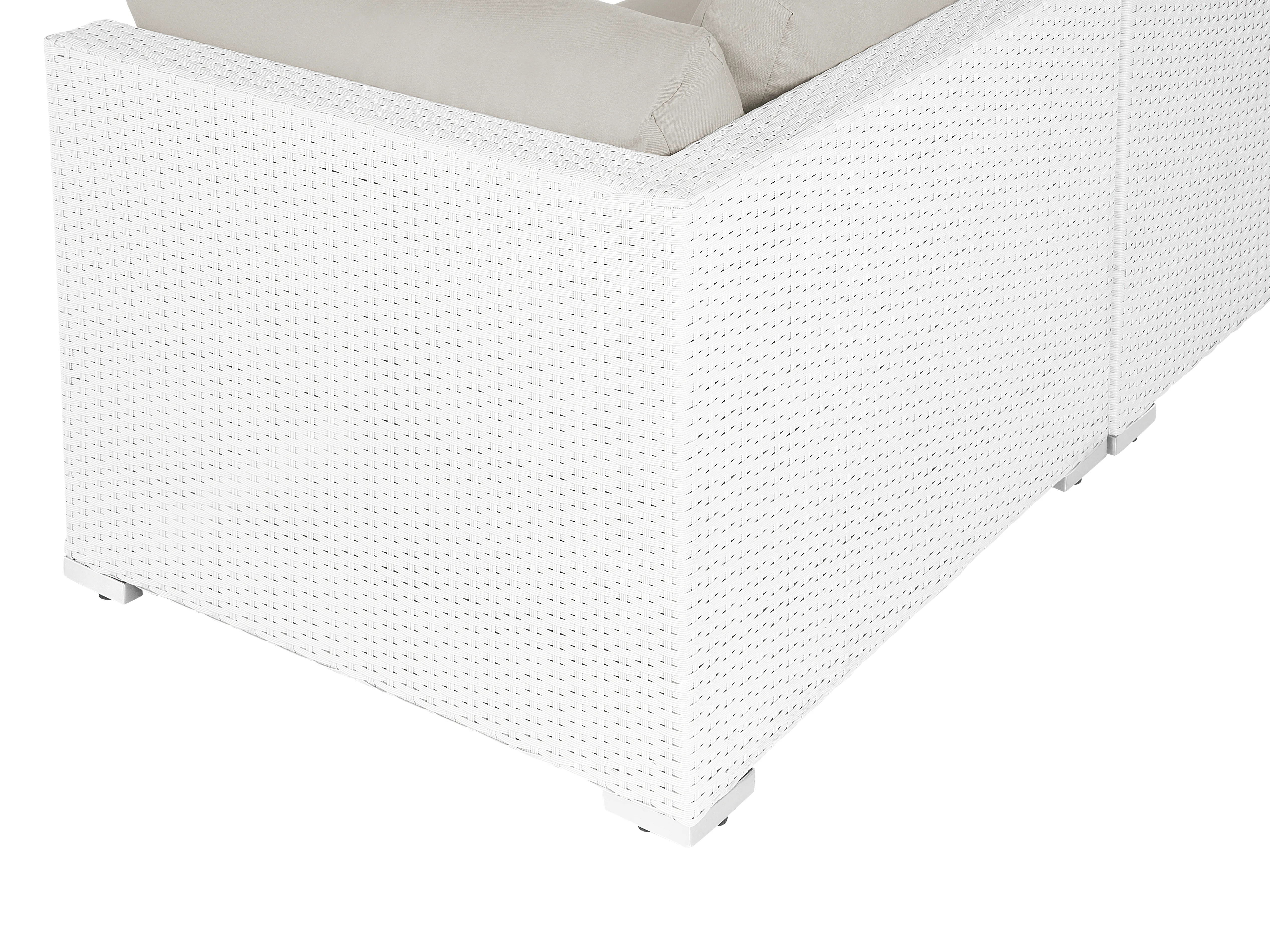 Tuin hoekloungeset met tafel 4-zits SANO linkszijdig modulair PE rotan Wit