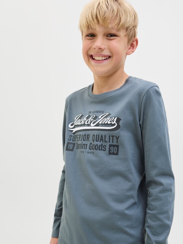 Jack & Jones Junior Langarmshirt »JJELOGO TEE LS O-NEC 2 COL AW25 NOOS JNR«