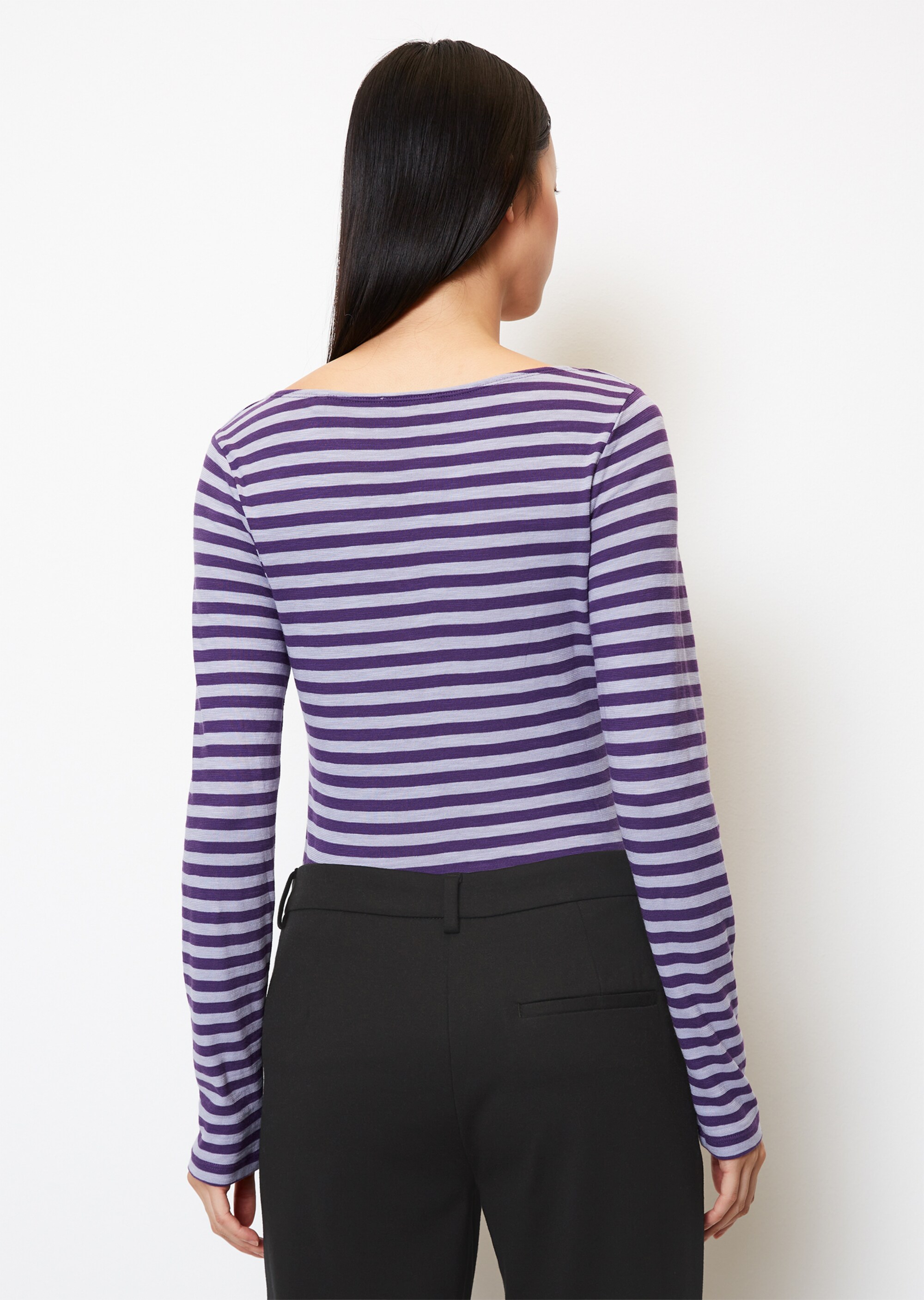Ringel-Longsleeve regularaus Slubjersey
