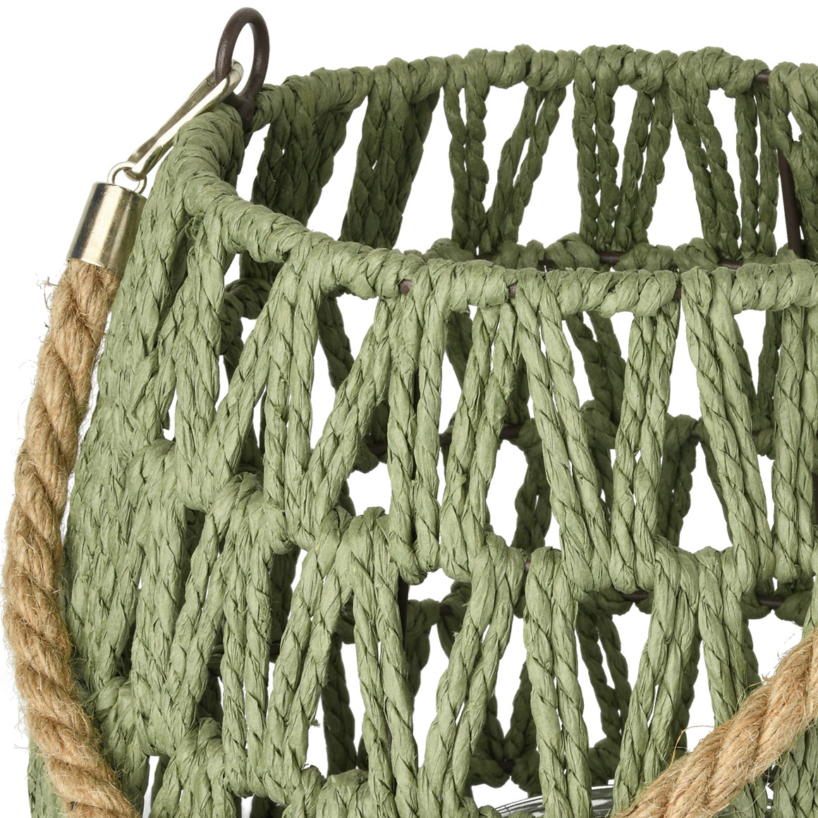 My Home Laterne aus Jute dunkelgrün