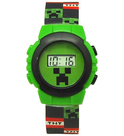 Minecraft Armbanduhr - Digital Uhr - Grün/Schwarz