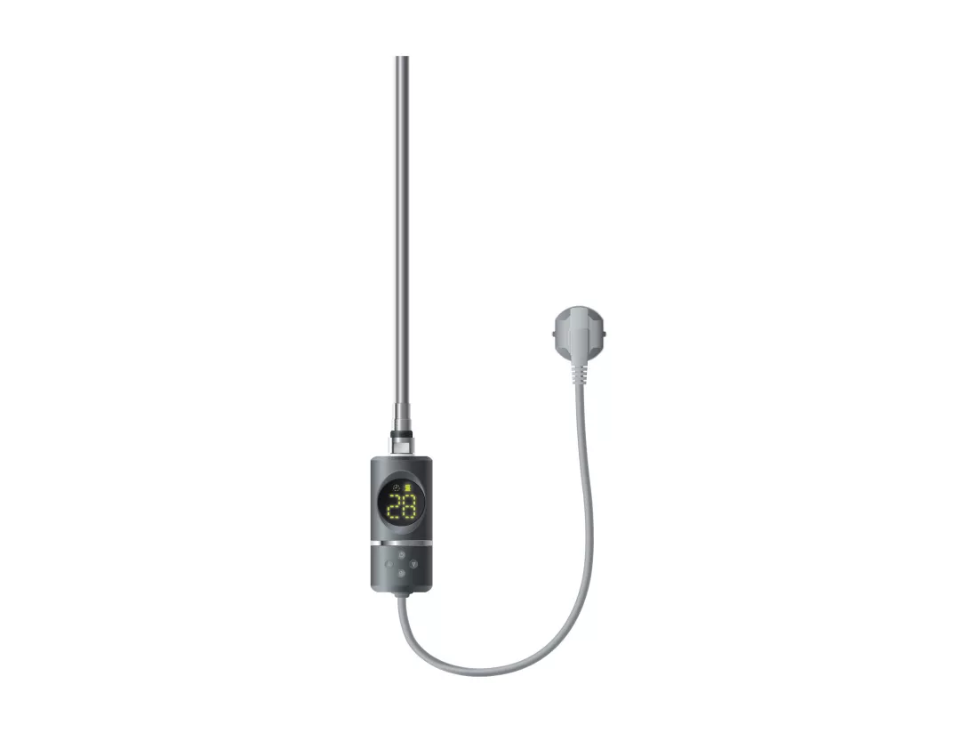 LuxeBath Radiateur électrique pour salle de bain Sahara 400x800 mm Anthracite Raccord latéral droit & résistance 300W
