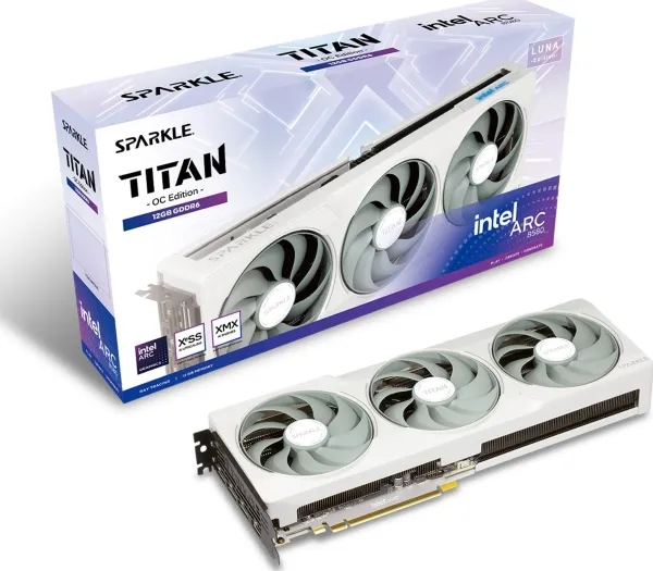 SPARKLE Intel Arc B580 TITAN Luna - OC Edition - grafikkort - Arc B580 - 12 GB GDDR6 - PCIe 4.0 x8 - 3 x DisplayPort, HDMI