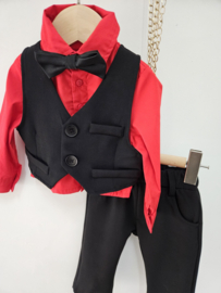 Boys christmas outfit - rood