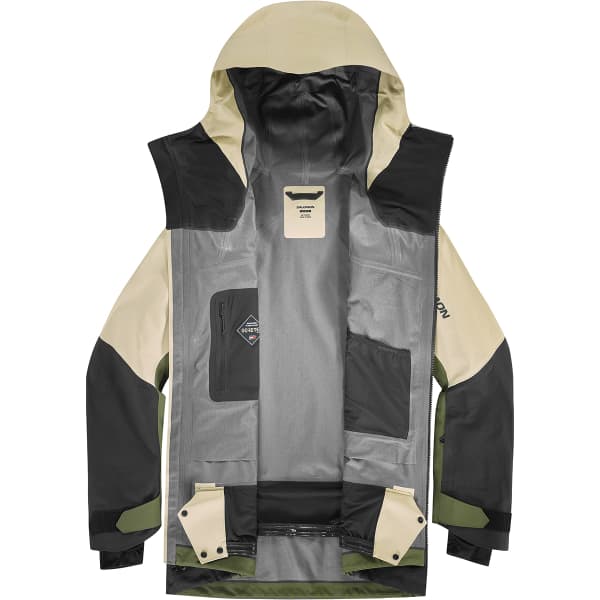 Veste de ski SALOMON MOON PATROL GORE-TEX JKT WHITE PEPPER/GREEN