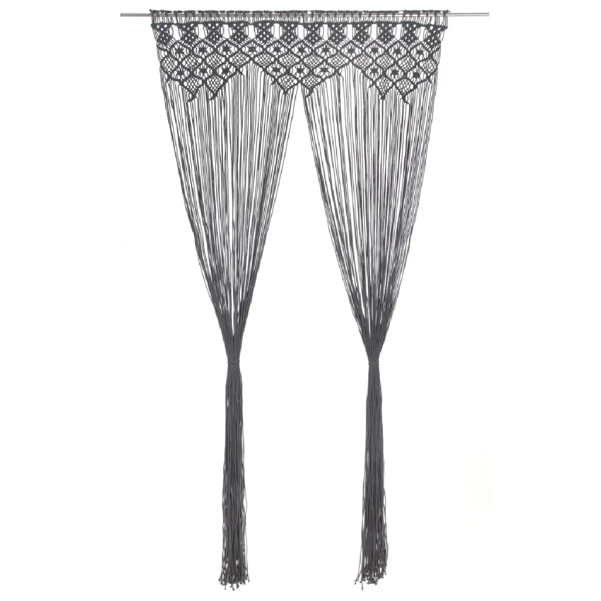 vidaXL Rideau en macramé - Anthracite