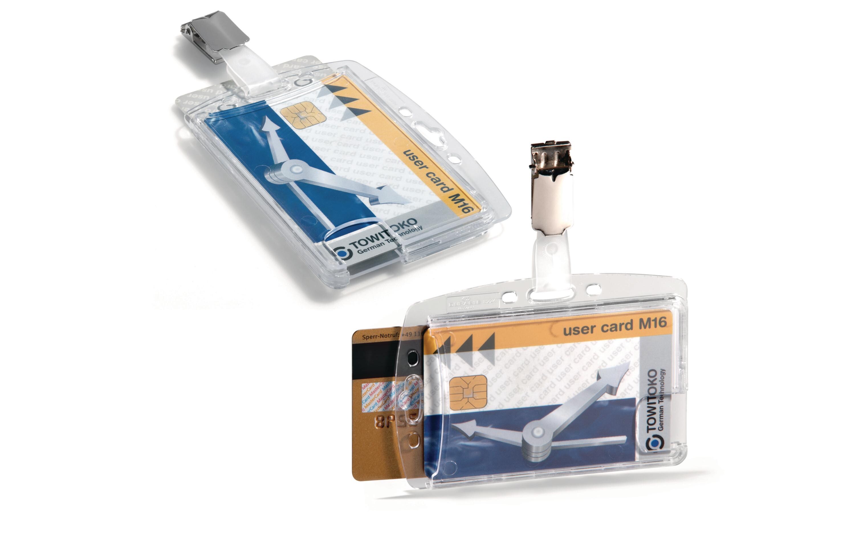 Ausweishalter Hartbox mit Clip für 2 Ausweise, 25 StückHartbox mit Clip als Ausweishalter