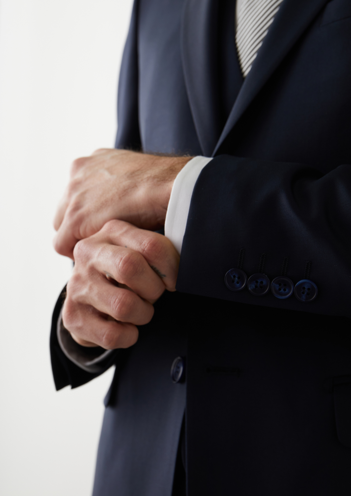 Costume 2 pièces Regular en laine Vitale Barberis Canonico unie bleu marine