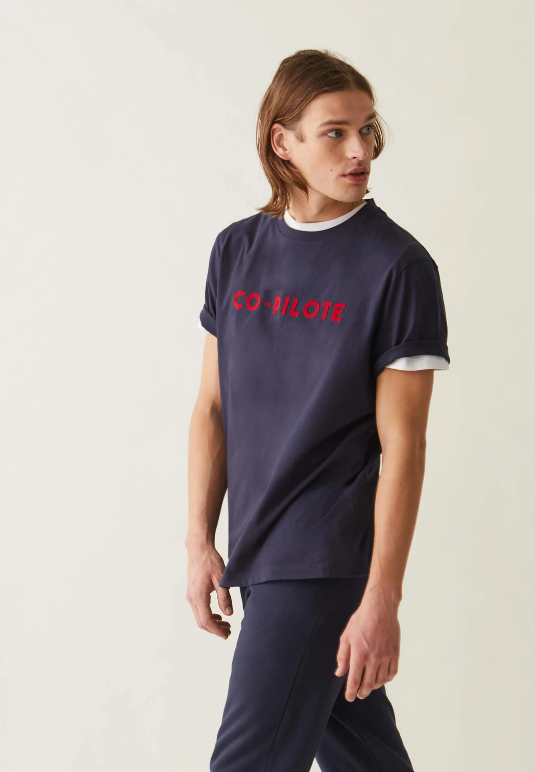 T-shirt col rond en coton-Jean-F Copilote