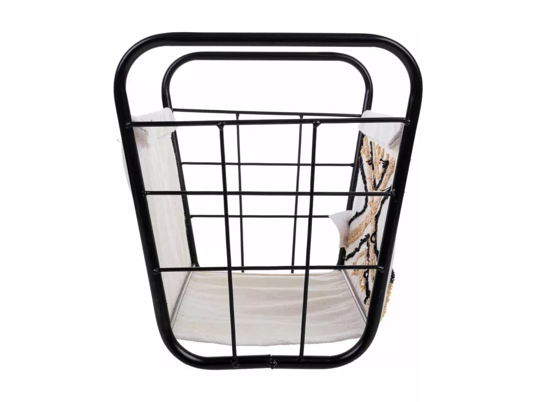 Panier de rangement en métal et tissu 36x23x19/26
