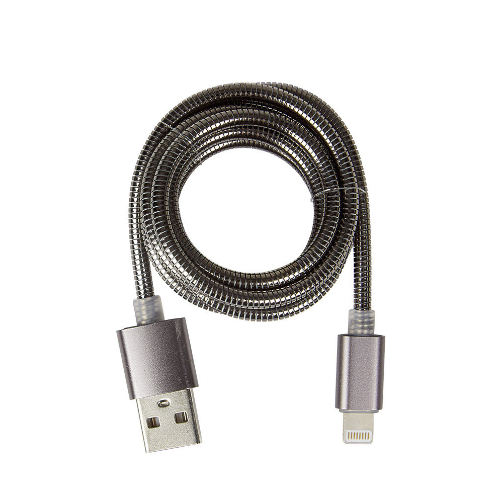 Câble Lightining métal Noir charge rapide pour iPhone et iPad