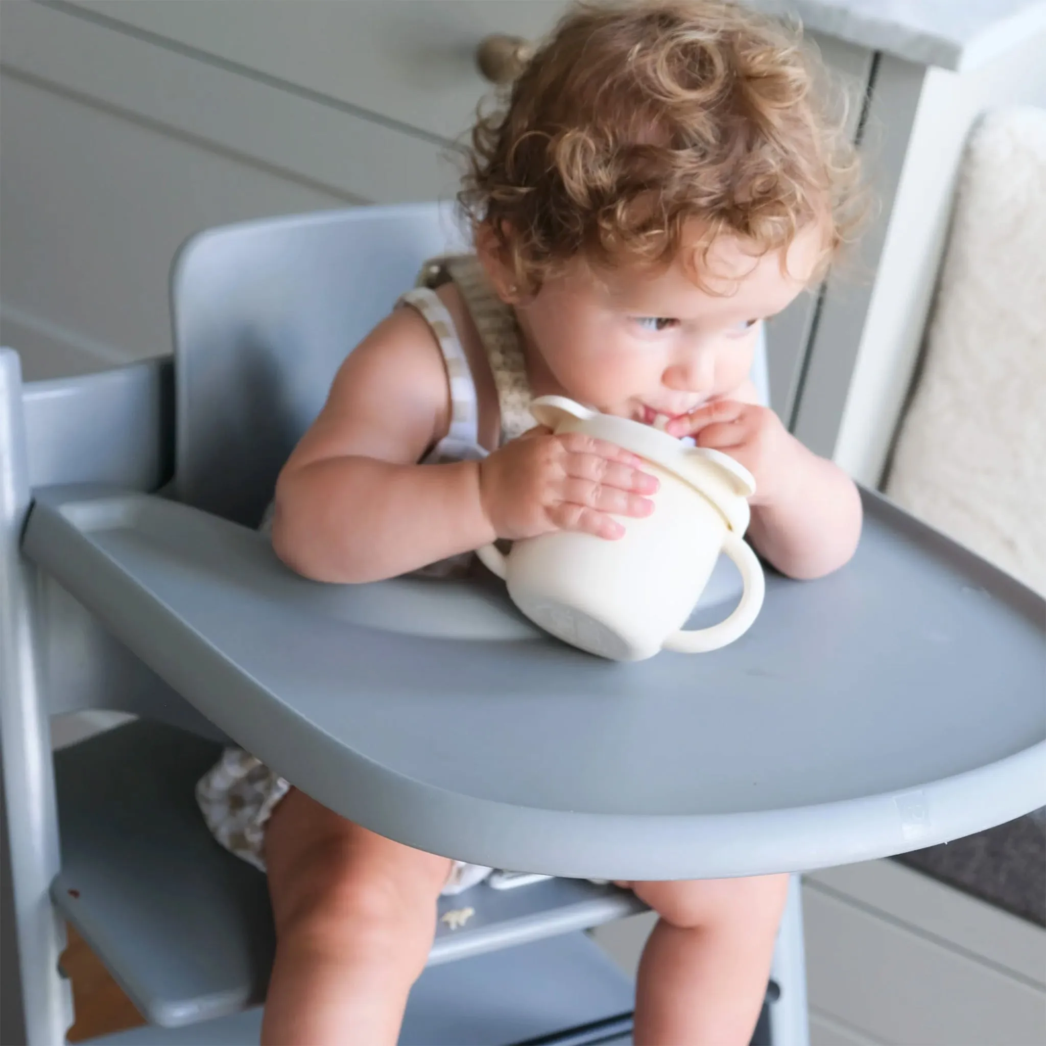 Micasso & co Tasse d'apprentissage 2-en-1 pour collation et liquide - Crème