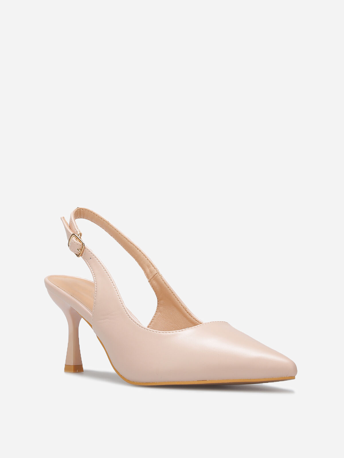 Escarpins slingback à talon bobine- Beige