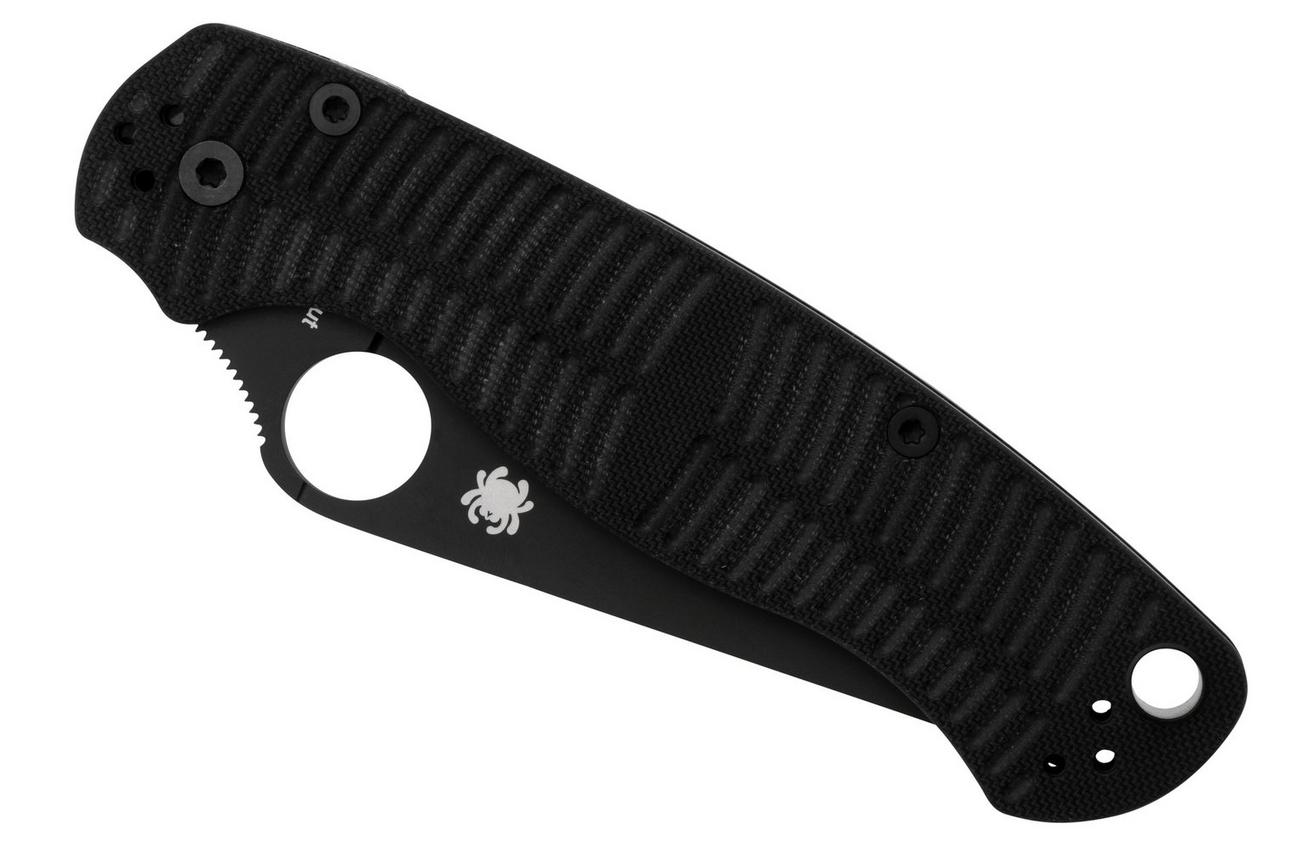Spyderco Paramilitary 2 Salt, CPM MagnaCut Black DLC, Black G10 C81GMCBKP2 zakmes
