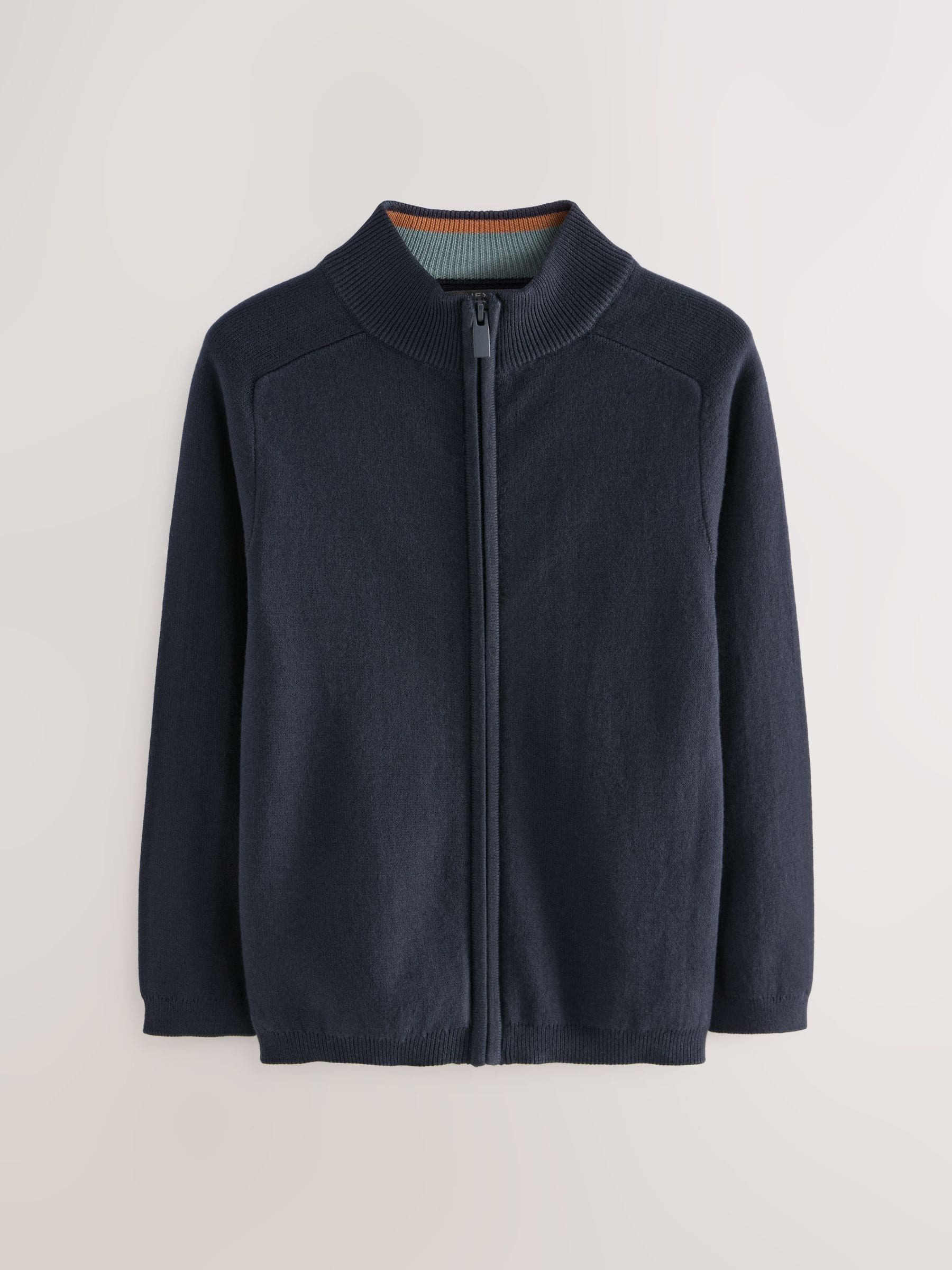 Marineblauw - Gebreid vest met rits (3-16 jr)