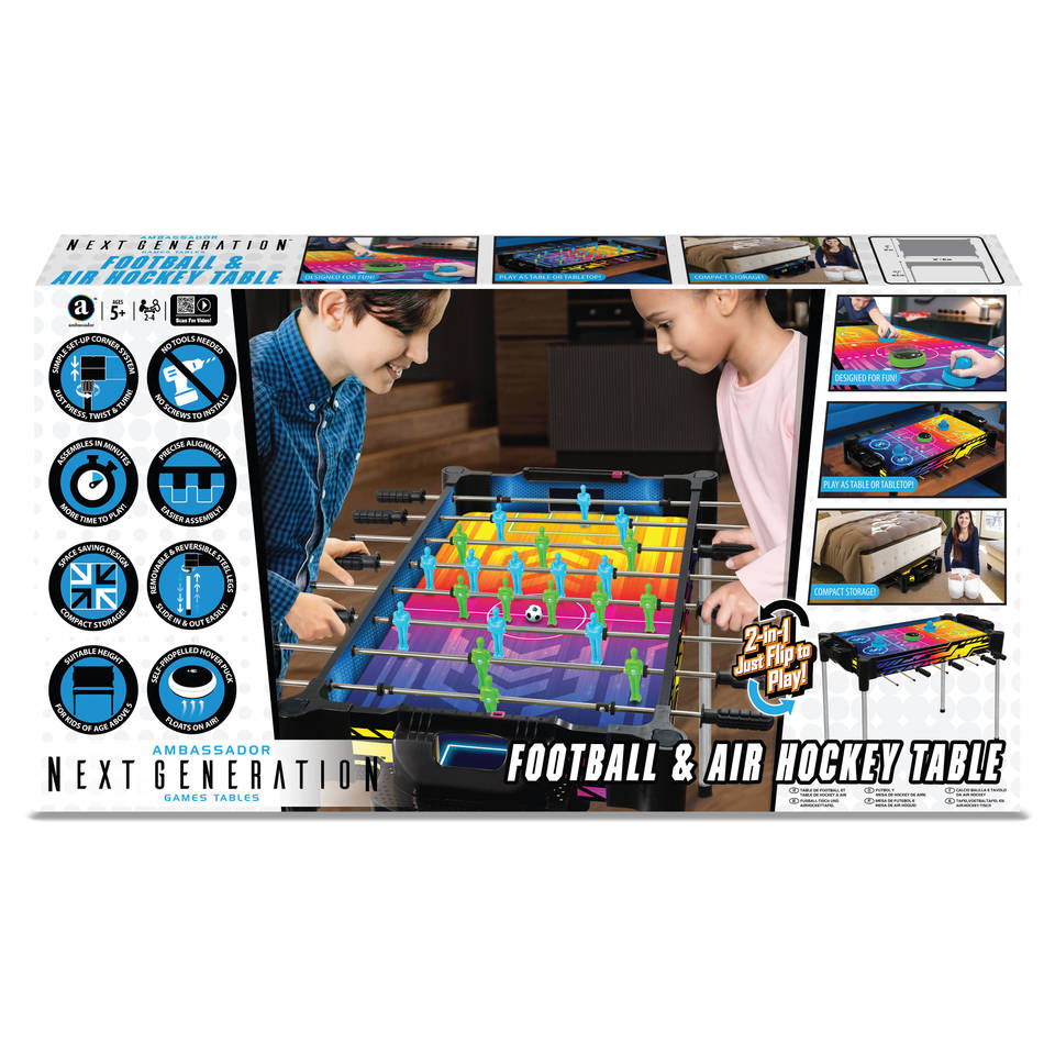 Arcade 2-in-1 voetbal en airhockeytafel
