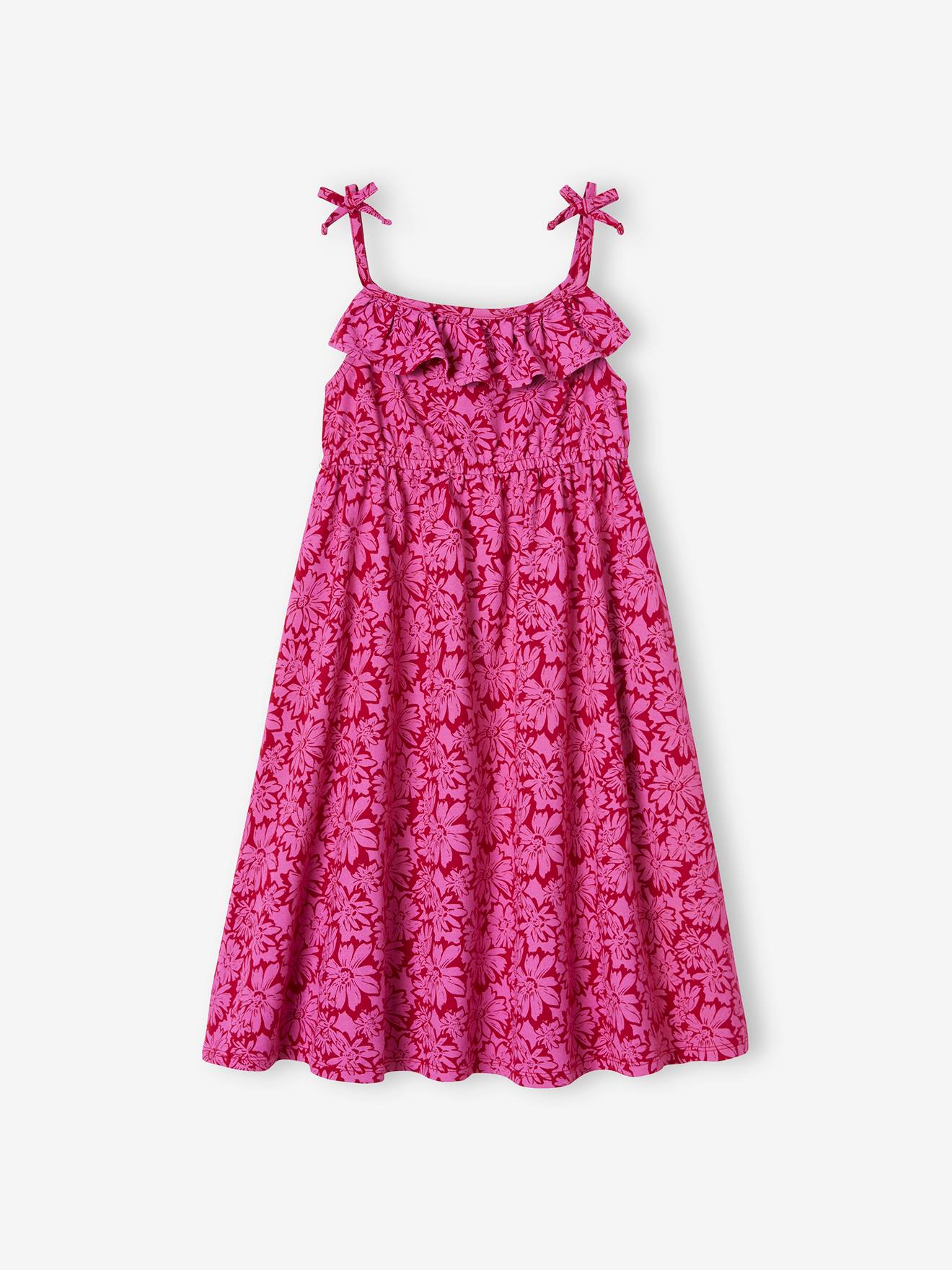 Vestido longo azul claro com alças finas para meninas