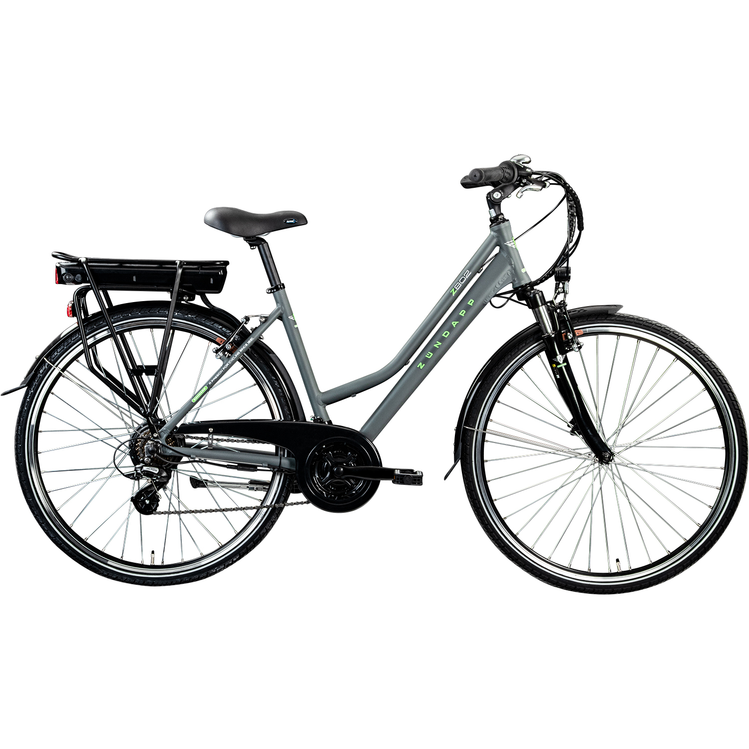 Zündapp Elektro Damen-Trekkingrad Z802 - grau-grün - 48 cm