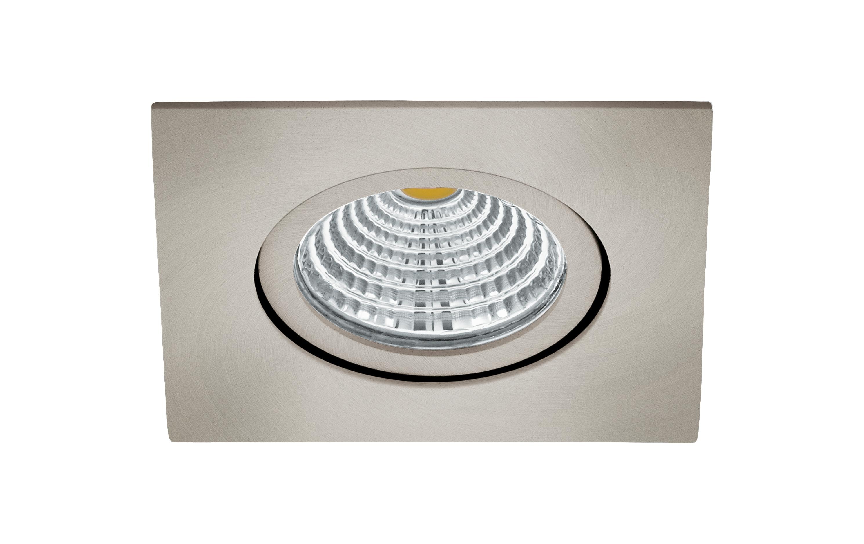 Einbauspot Saliceto 1 Eckig 1x 6 W 2700 K, Nickel-mattAusrichtbarer, eckiger Spot zur Einbaumontage