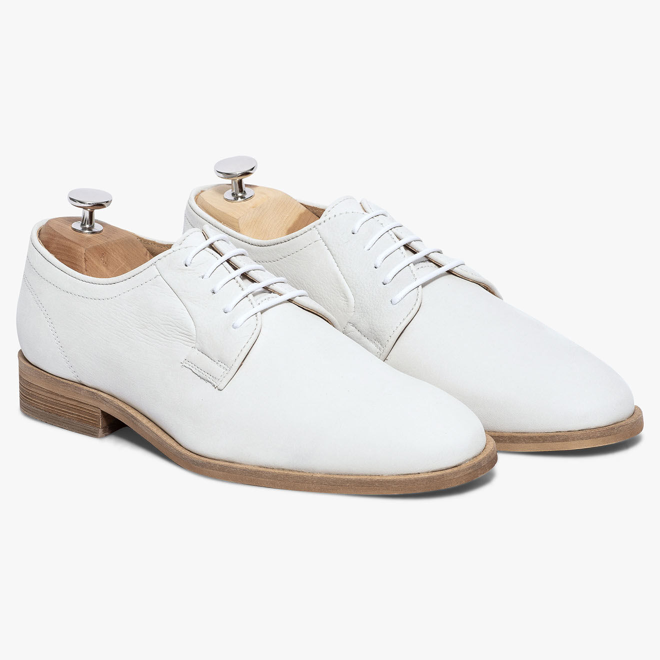 Bocage Derbies en Cuir Lisbonne blancs