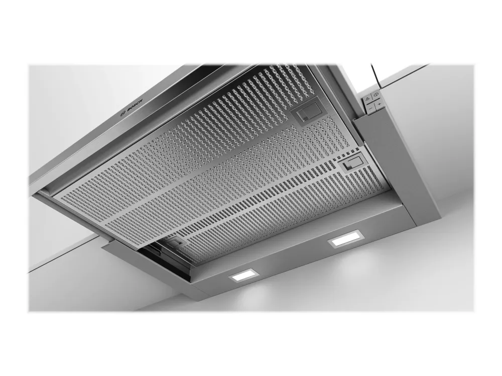 Bosch Serie | 4 DFS067A51 - Hætte - teleskopisk - Niche - bredde: 52.4 cm - dybde: 29 cm - udtrækning og recirkulation (-) - med intern motor - metalgrå