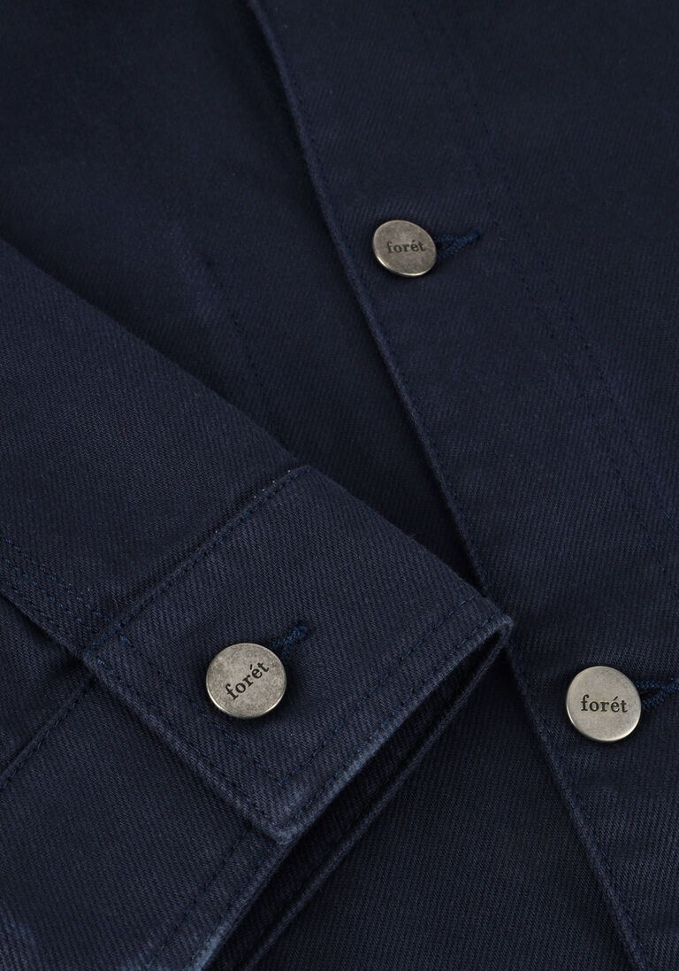 donkerblauwe forét overshirts rowan logo overshirt
