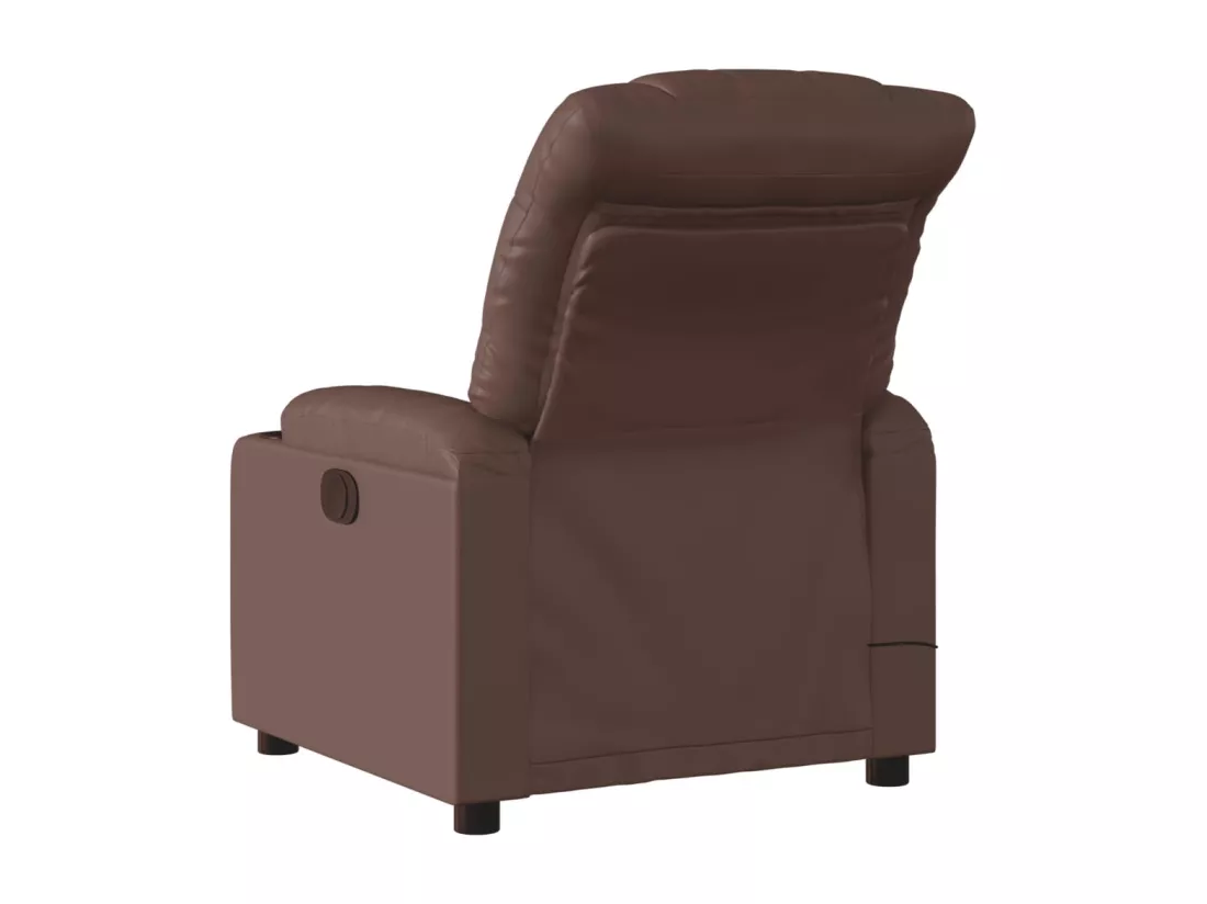 Fauteuil massant inclinable électrique marron similicuir