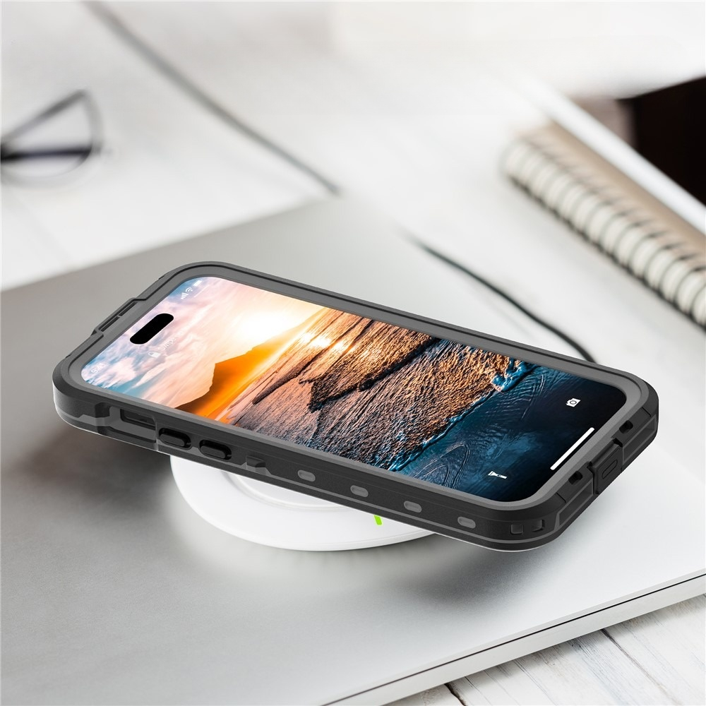 iPhone 15 MagSafe Wasserfeste Outdoor Schutz Hülle (IP68) - Schwarz