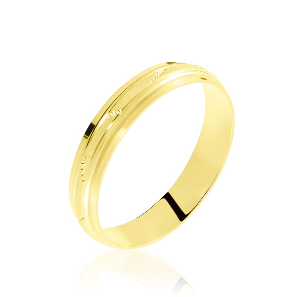 Alliance Laurette Ruban Plat Or Jaune