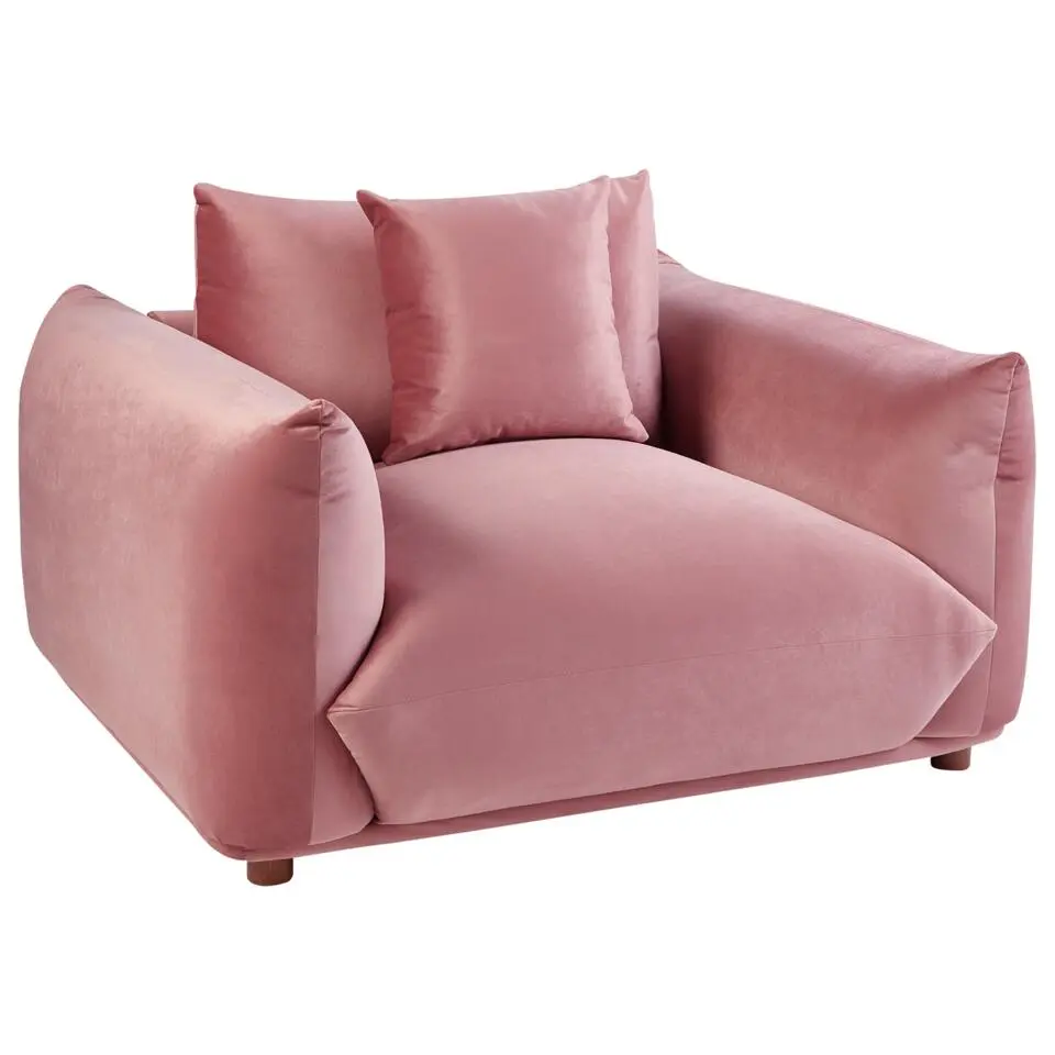 LUVOS - Fauteuil - Roze - Fluweel