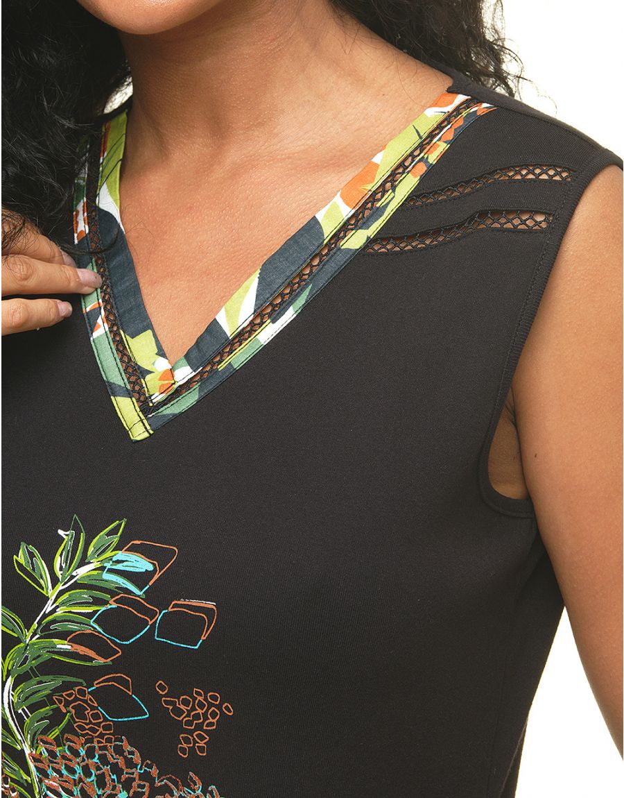 T-shirt noir 100% coton