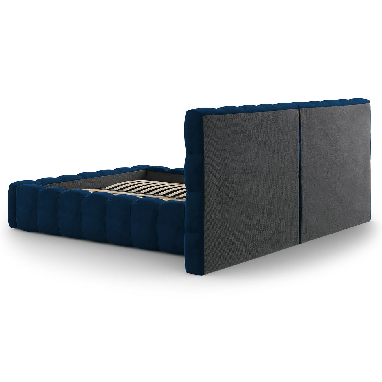 Cosmopolitan Design Lit avec coffre de rangement Bali Velours bleu roi - 140x200 cm