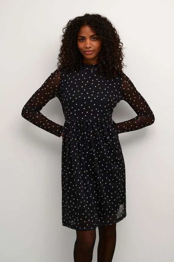 Kaffe KAjohanne Dress Black/white dot