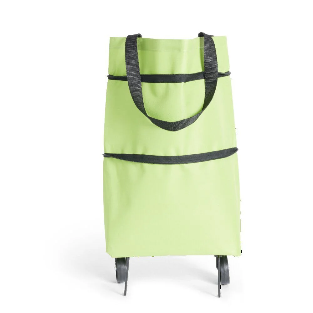 Sac de courses ajustable à roulettes 20L orange ou vert