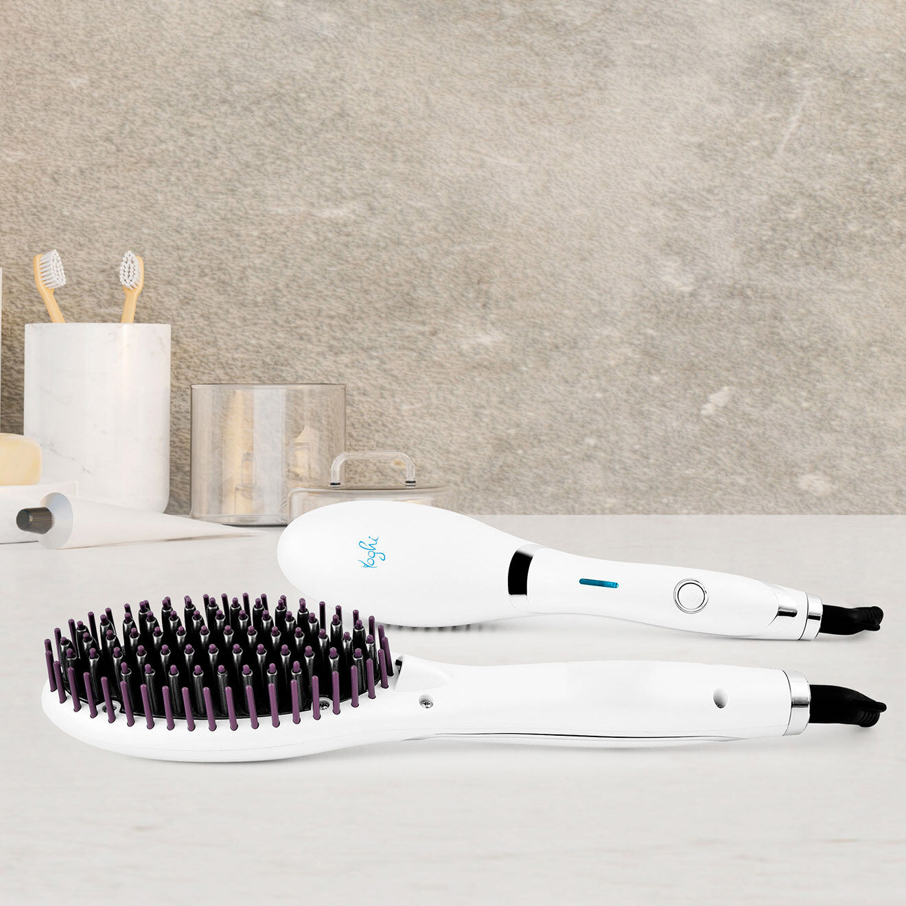 Yoghi Brosse Lissante Chauffante grise - 10x10x10 cm