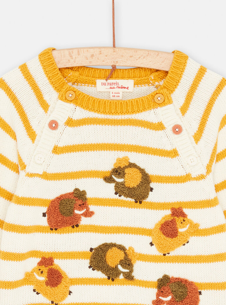Pull jaune à imprimé fantaisie