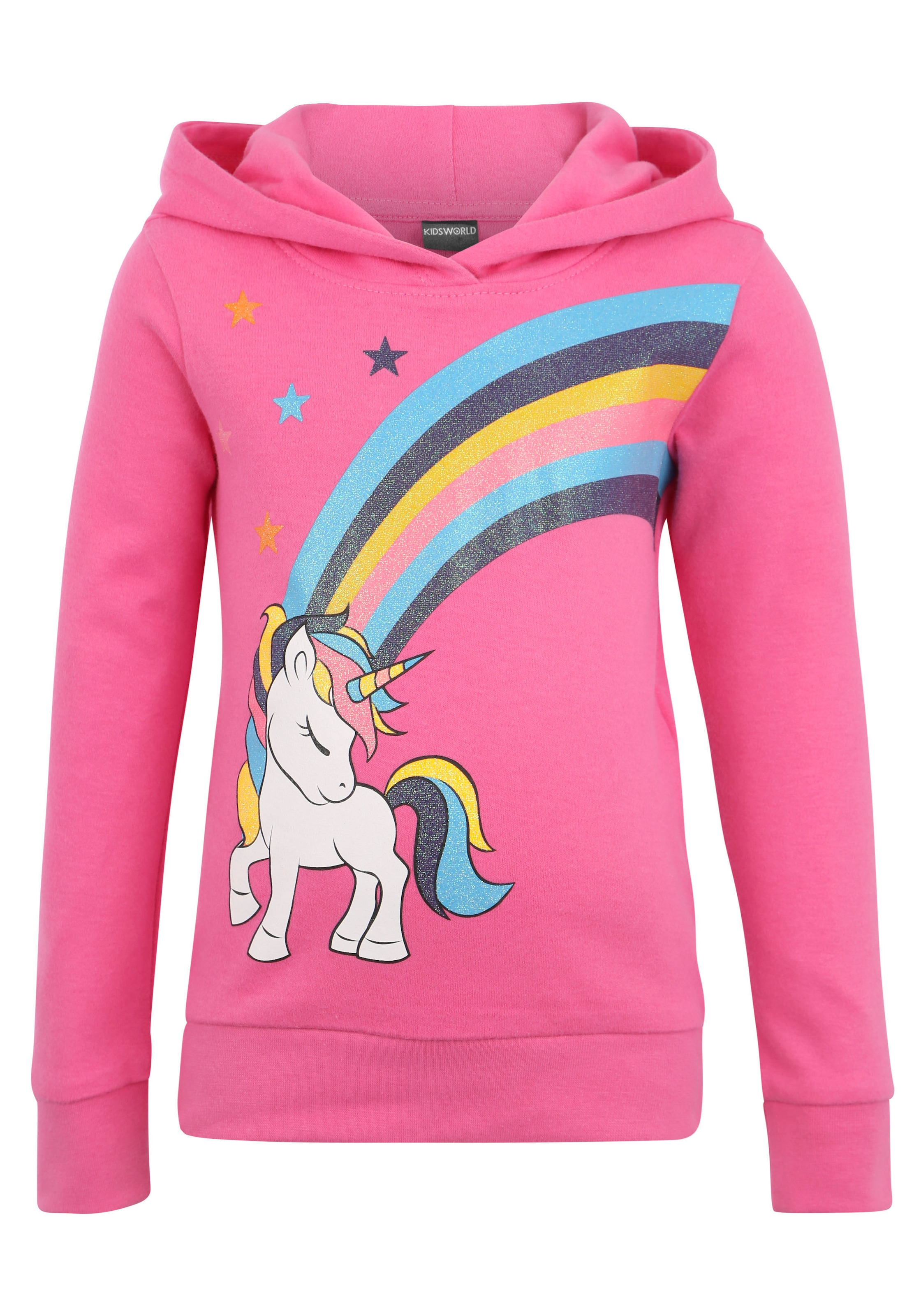 KIDSWORLD Langarmshirt »EINHORN Regenbogen«, Langarm,  Basic-Passform,  bedruckt,  aus Baumwolle