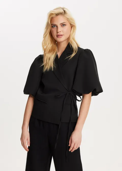 Blazer met strik zwart (ZWART)