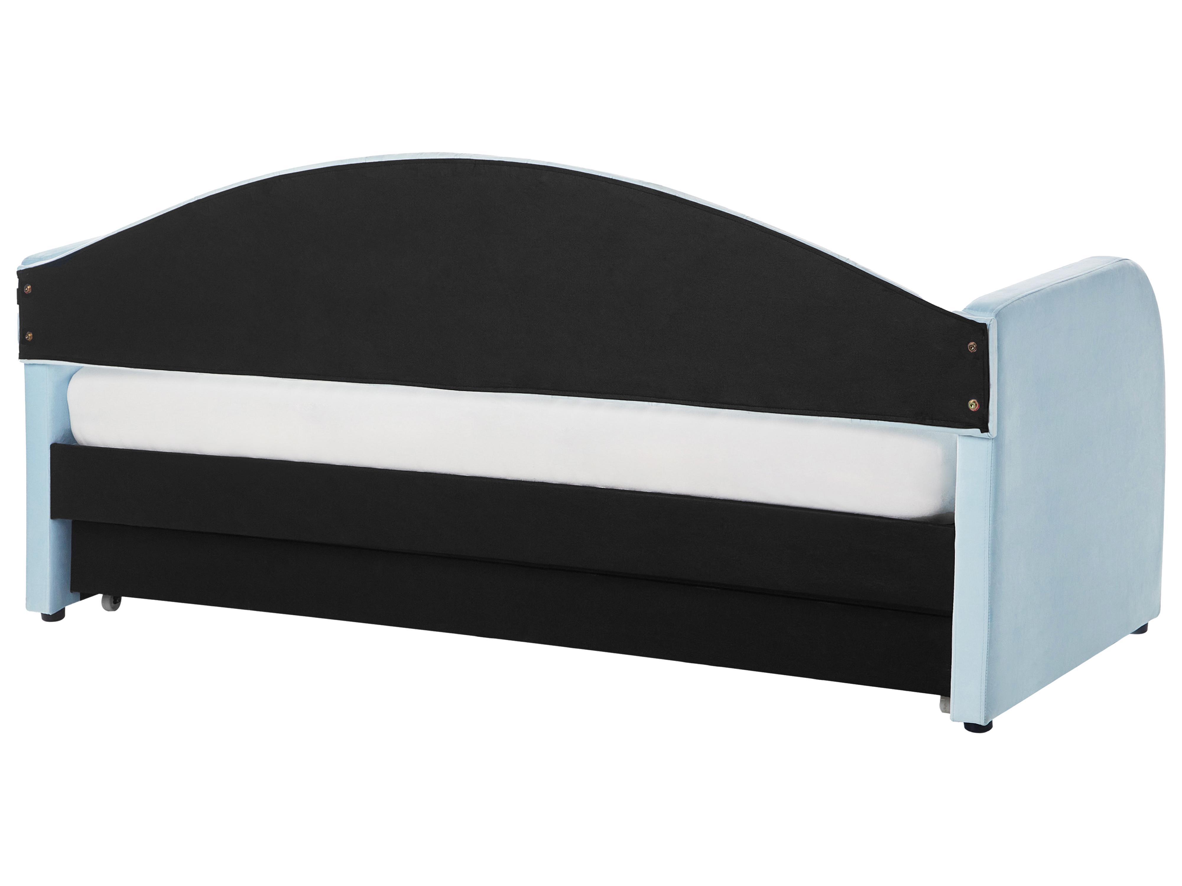 Onderschuifbed Fluweel EYBURIE 90 x 200 cm Lichtblauw