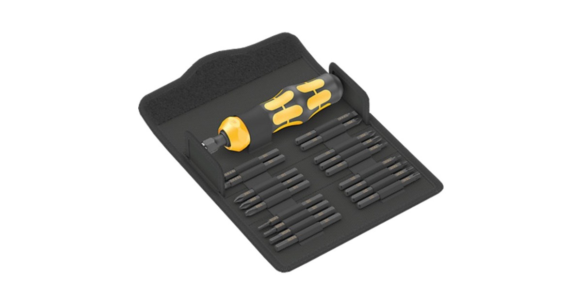 WeraKraftform Kompakt 900 Set 1, 19‑delig bitset  (Zwart/geel)