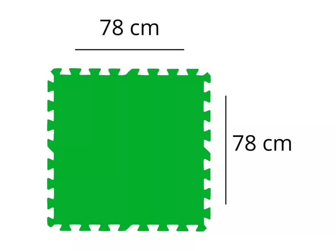 Lot de 9 Dalles de protection de sol en mousse vert 78 x 78 cm ép 4 mm (tapis de sol pour piscine hors sol ou spa