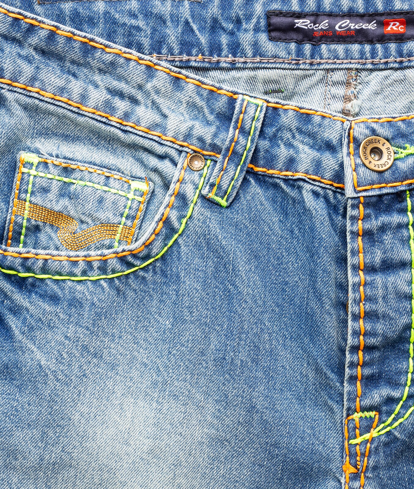 Rock Creek Shorts Jeansshorts dicke Naht Regular Fit