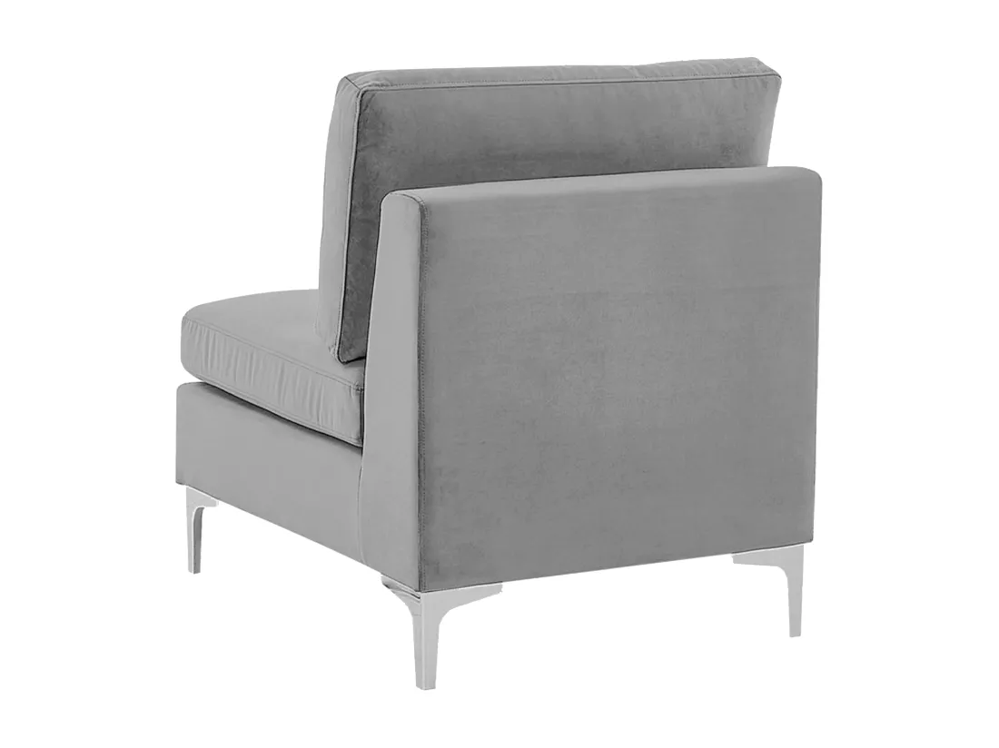 Canapé modulable 3 places en velours gris EVJA