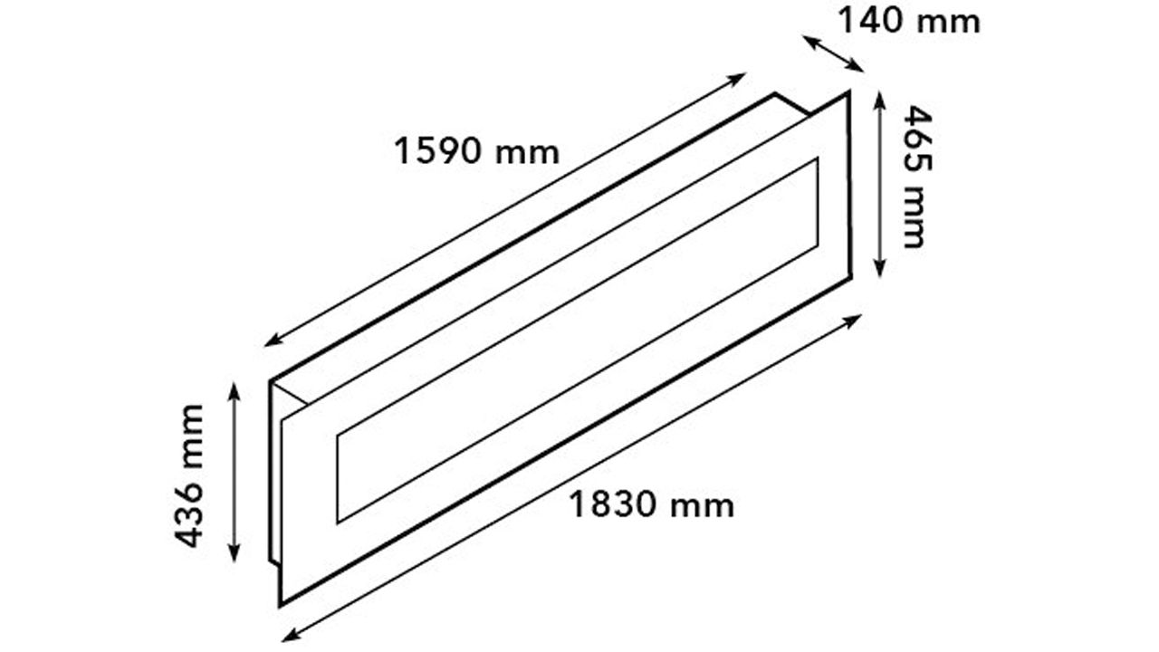 Elektrische wandhaard 180 Trivero B183 x D14 x H47 cm