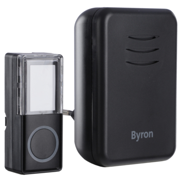 Byron DBY-22352 Draadloze deurbelset plugin 150m Zwart