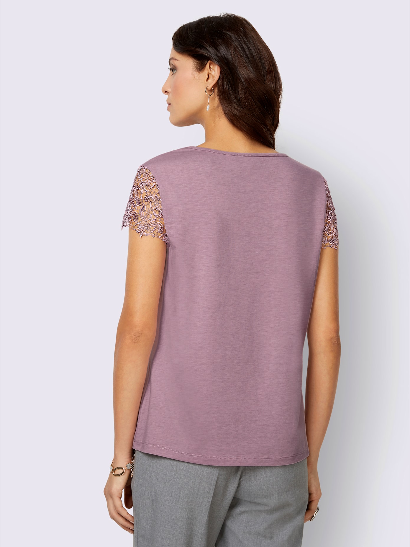 T-shirt en dentelle empiècement en dentelle