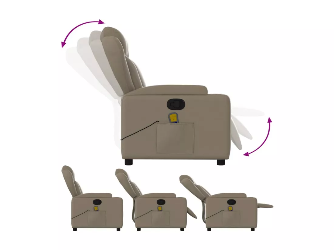 Fauteuil massant inclinable Cappuccino Similicuir