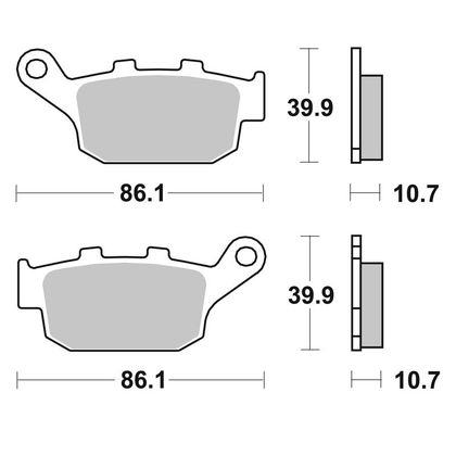 Plaquettes de freins SBS 614LS Sinter Métal Fritté arrière